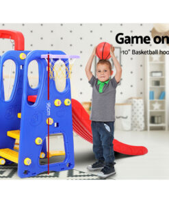 Keezi Kids 3-in-1 Slide Swing Set with Hoop - Image 7