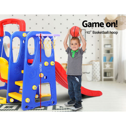 Keezi Kids 3-in-1 Slide Swing Set with Hoop – image 7