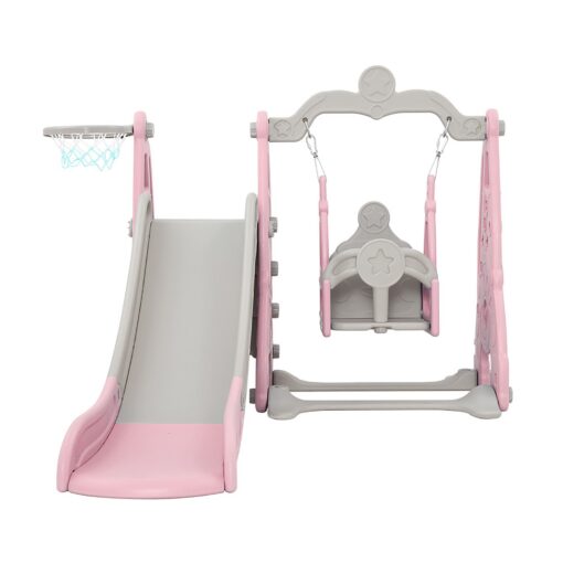 Keezi 3-in-1 Kids Slide Swing Set Basketball Hoop – image 3