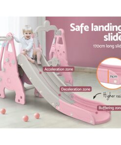 Keezi 3-in-1 Kids Slide Swing Set Basketball Hoop - Image 6