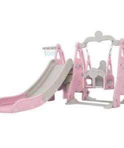 Keezi 3-in-1 Kids Slide Swing Set Basketball Hoop - Image 8