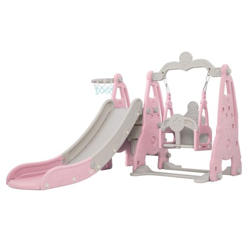 Keezi 3-in-1 Kids Slide Swing Set Basketball Hoop – image 8