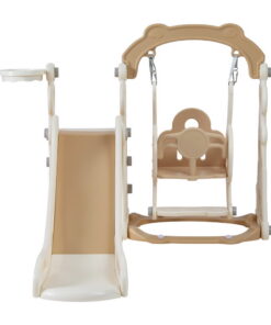 Keezi Kids Slide Swing Set 3-in-1 Beige - Image 3