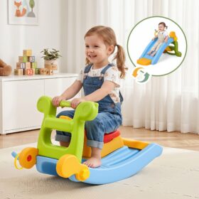 Keezi 3-in-1 Kids Slide Set with Ring Toss – image 1