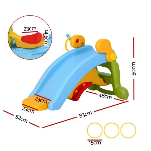 Keezi 3-in-1 Kids Slide Set with Ring Toss – image 2