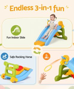 Keezi 3-in-1 Kids Slide Set with Ring Toss - Image 4