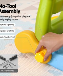 Keezi 3-in-1 Kids Slide Set with Ring Toss - Image 6