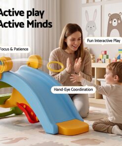 Keezi 3-in-1 Kids Slide Set with Ring Toss - Image 7