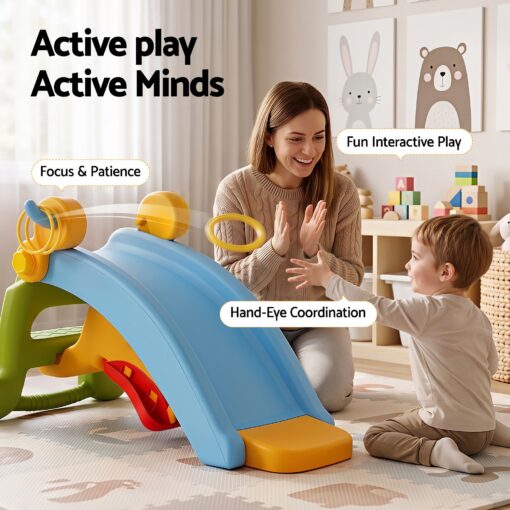 Keezi 3-in-1 Kids Slide Set with Ring Toss – image 7