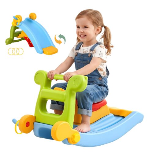 Keezi 3-in-1 Kids Slide Set with Ring Toss – image 9