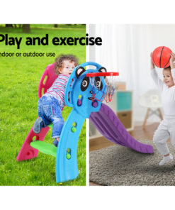 Keezi Kids Slide Set with 100cm Slide and Hoop - Image 4