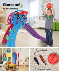 Keezi Kids Slide Set with 100cm Slide and Hoop - Image 6