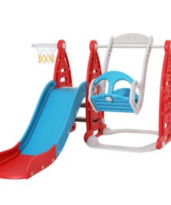 Keezi 6-in-1 Kids Slide Swing Set with Basketball Hoops - Image 4