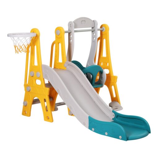 Keezi 3-in-1 Kids Slide Swing Set with Basketball Hoop – image 3