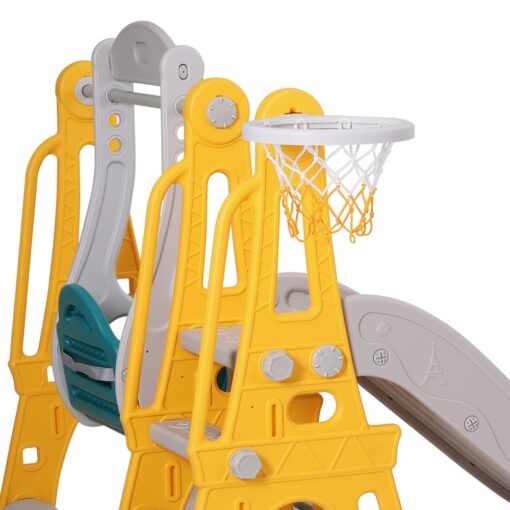 Keezi 3-in-1 Kids Slide Swing Set with Basketball Hoop – image 4