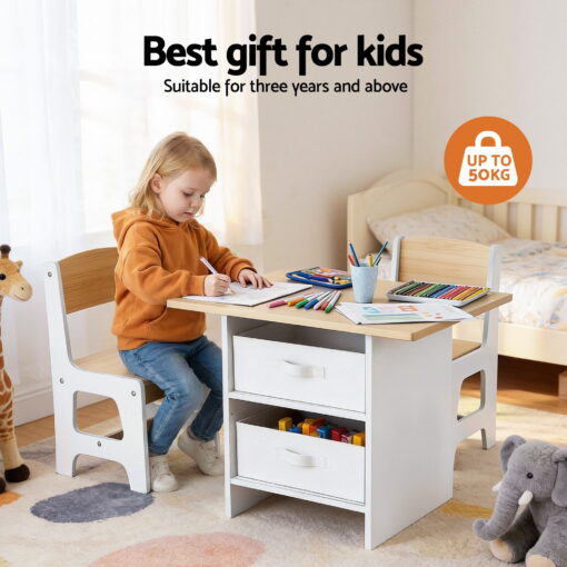 Keezi Kids Table and Chairs Set for Creative Playtime – image 4
