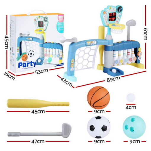 Keezi Kids 5-in-1 Sports Game Set Blue – image 2