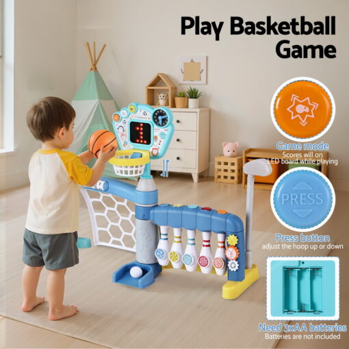 Keezi Kids 5-in-1 Sports Game Set Blue – image 4