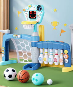 Keezi Kids 5-in-1 Sports Game Set Blue - Image 7