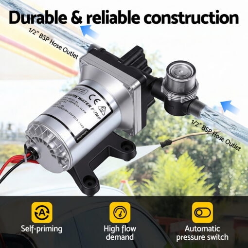 Giantz 12V Water Pump 11.3LPM Auto Switch – image 2