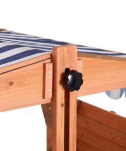 Keezi Wooden Sandpit with Canopy & Funnel - Image 4