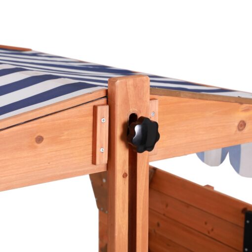 Keezi Wooden Sandpit with Canopy & Funnel – image 4
