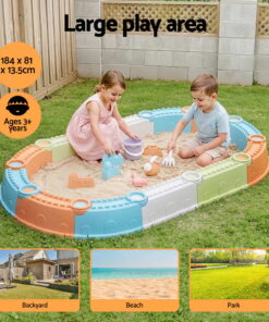 Keezi Kids Sandpit Set with 184cm Beach Fence - Image 5