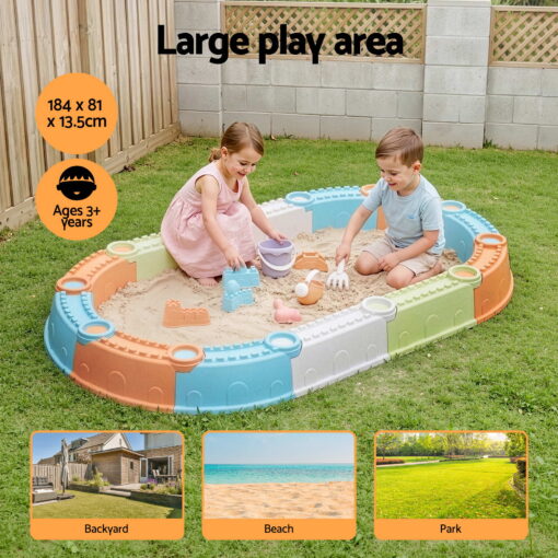 Keezi Kids Sandpit Set with 184cm Beach Fence – image 5