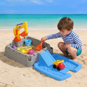 Keezi 2-in-1 Kids Sandpit with Working Excavator – image 1