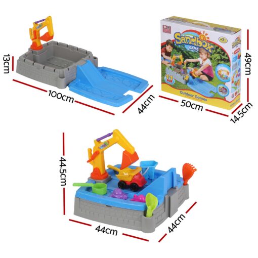 Keezi 2-in-1 Kids Sandpit with Working Excavator – image 2