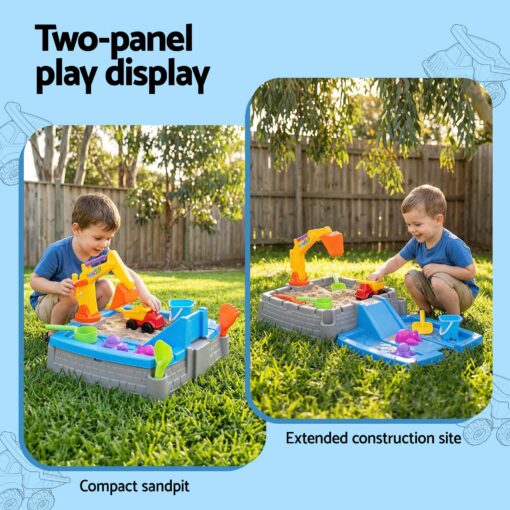 Keezi 2-in-1 Kids Sandpit with Working Excavator – image 4