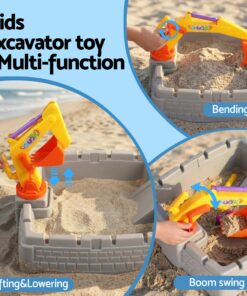 Keezi 2-in-1 Kids Sandpit with Working Excavator - Image 5