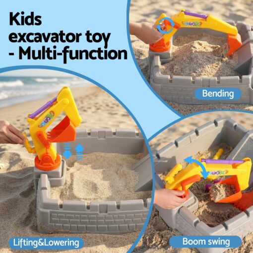 Keezi 2-in-1 Kids Sandpit with Working Excavator – image 5