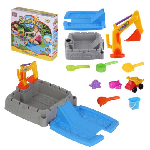Keezi 2-in-1 Kids Sandpit with Working Excavator – image 8