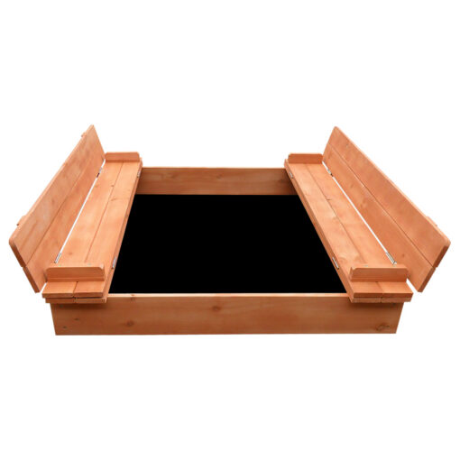 Keezi Wooden Kids Sandpit with Fold-Down Seats – image 3