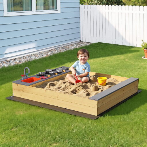 SAND-SQUARE-SINK-146-202603161942-00.jpg Keezi Wooden Sandpit Mud Kitchen with Sink – image 1