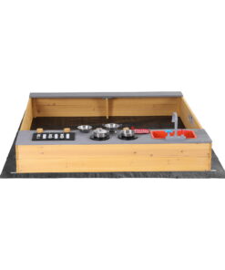 Keezi Wooden Sandpit Mud Kitchen with Sink - Image 3