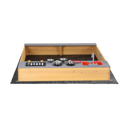 Keezi Wooden Sandpit Mud Kitchen with Sink – image 3
