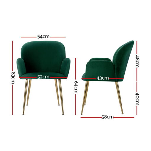 Artiss Velvet Dining Chairs Set of 4 - Luxurious Comfort – image 2