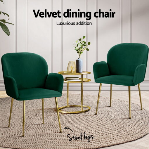Artiss Velvet Dining Chairs Set of 4 - Luxurious Comfort – image 4