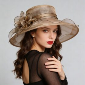 Women's Foldable Organza Sun Hat, Wide Brim – image 1