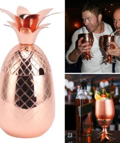Pineapple Cocktail Shaker 500ml Rose Gold - Image 11