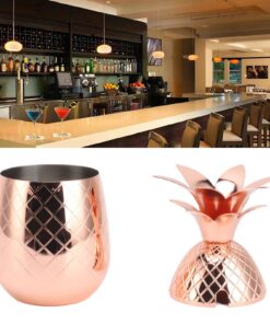 Pineapple Cocktail Shaker 500ml Rose Gold - Image 12