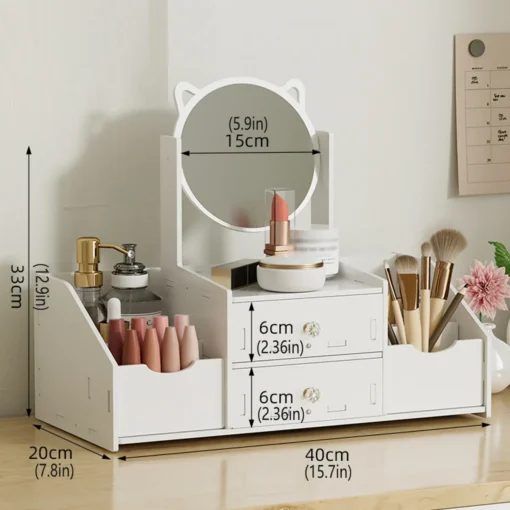 Aimall Vanity Jewellery Organiser with 360° Mirror – image 3
