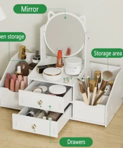 Aimall Vanity Jewellery Organiser with 360° Mirror - Image 8
