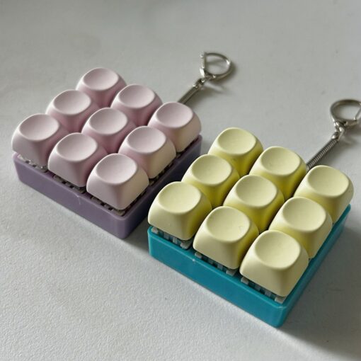 2-Pack Dark Pink Mechanical Keyboard Fingertip Toy Keychain – image 2