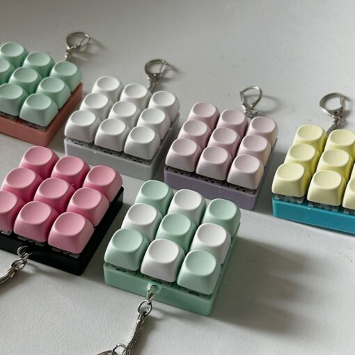 2-Pack Dark Pink Mechanical Keyboard Fingertip Toy Keychain – image 3