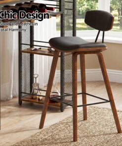 Artiss Bar Table Set with Wine Rack and 2 Stools - Image 6