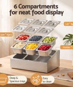 5-Star Chef Six Pan Station with Stainless Lids - Image 4