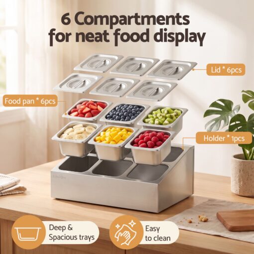5-Star Chef Six Pan Station with Stainless Lids – image 4